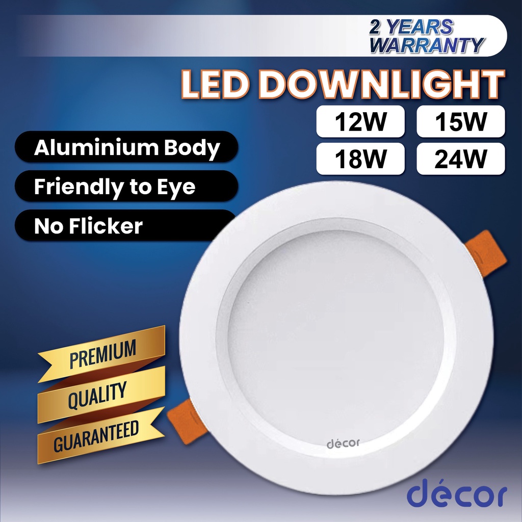 Led Downlight Premium 4inch 6inch 12w 15w 18w 24w Round Square 