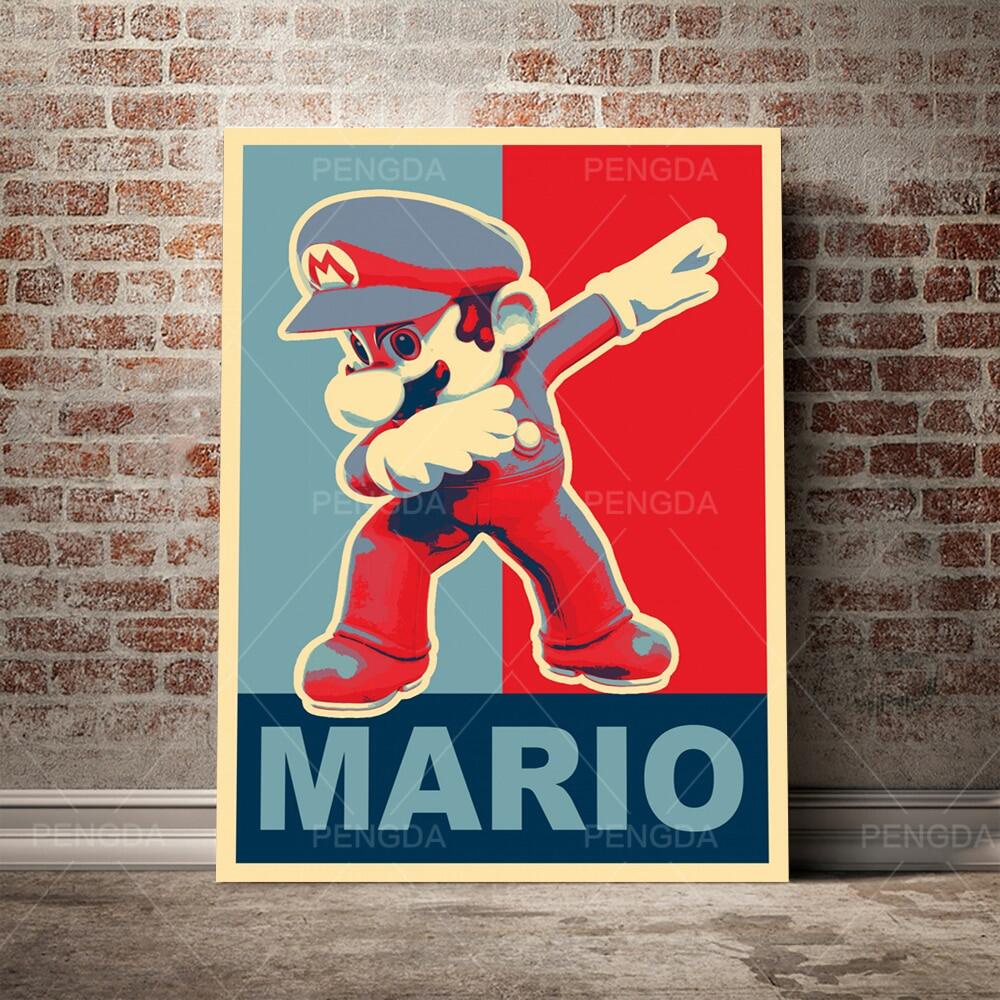 Canvas Wall Art Prints Super Mario Poster Home Decoration Level Game