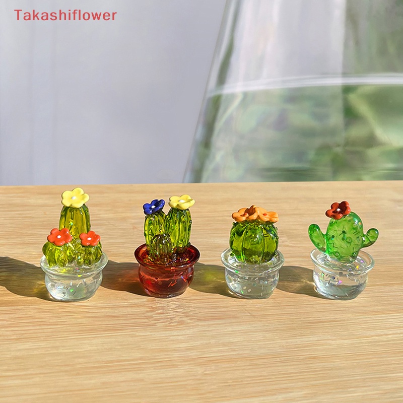 (Takashiflower) Cactus Figurines Ornaments Desktop Craft Car Inner ...