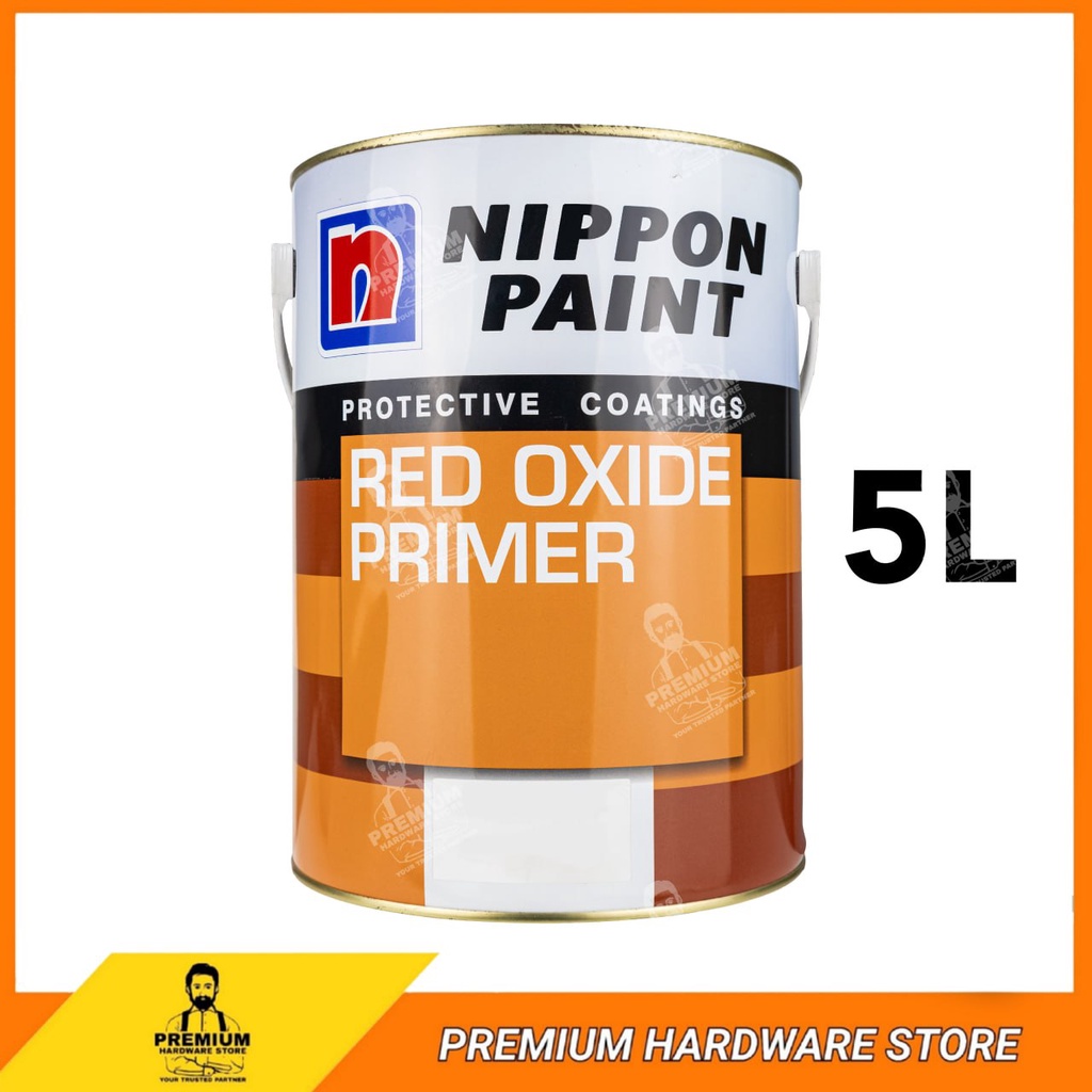 NIPPON PAINT Red Oxide Primer 5 Liter Protective Coating Iron Steel