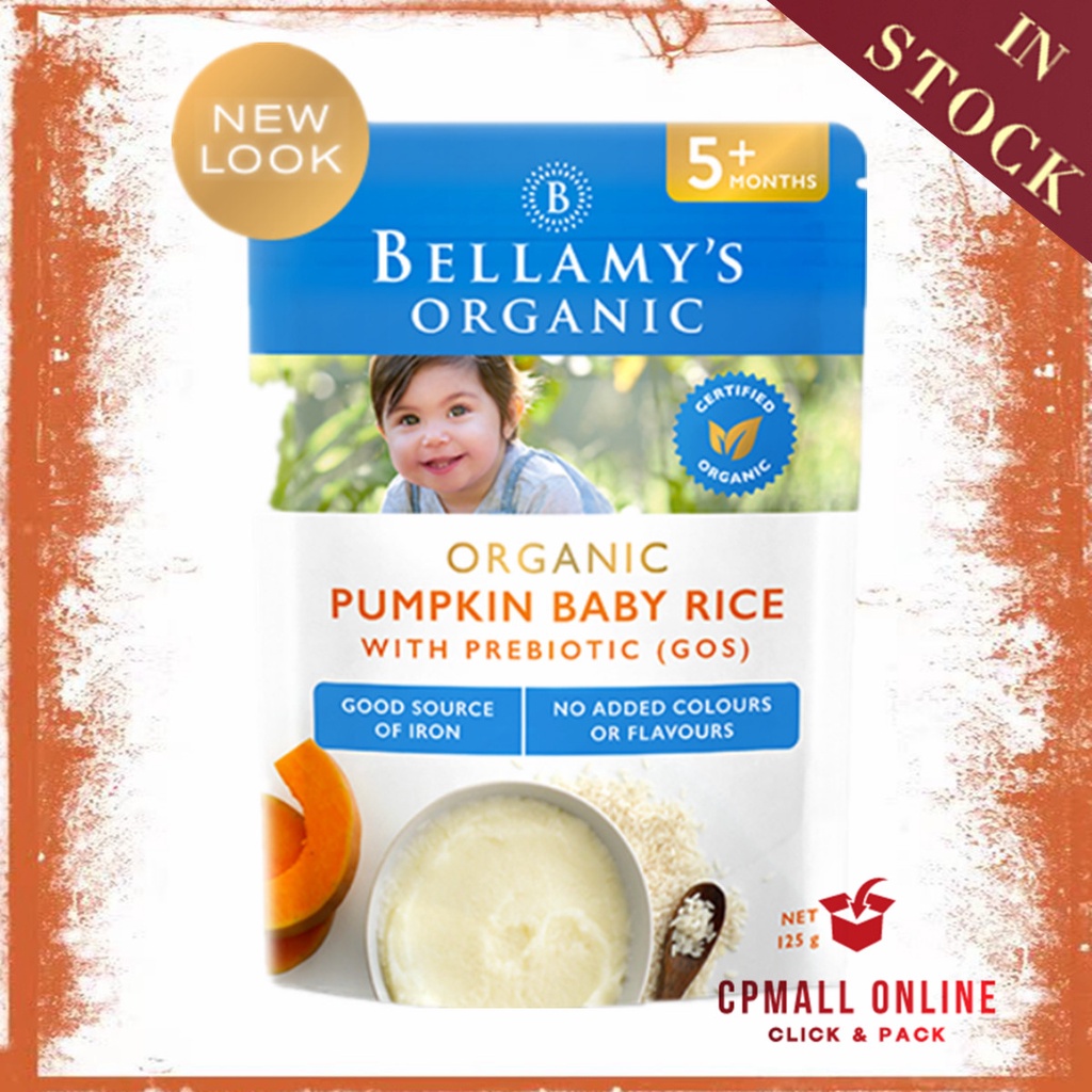 Bellamy's organic baby rice with hot sale prebiotic 125g