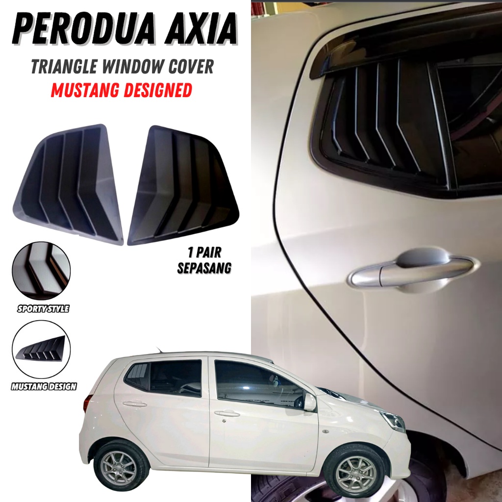 PERODUA AXIA Mustang Window Cover Rear Window Side louver Protector ...