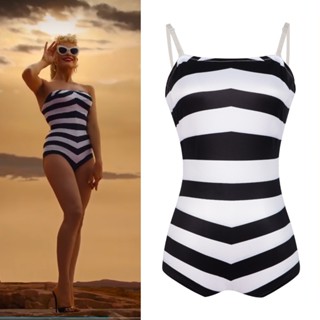 Barbie striped one piece swimsuit cheap
