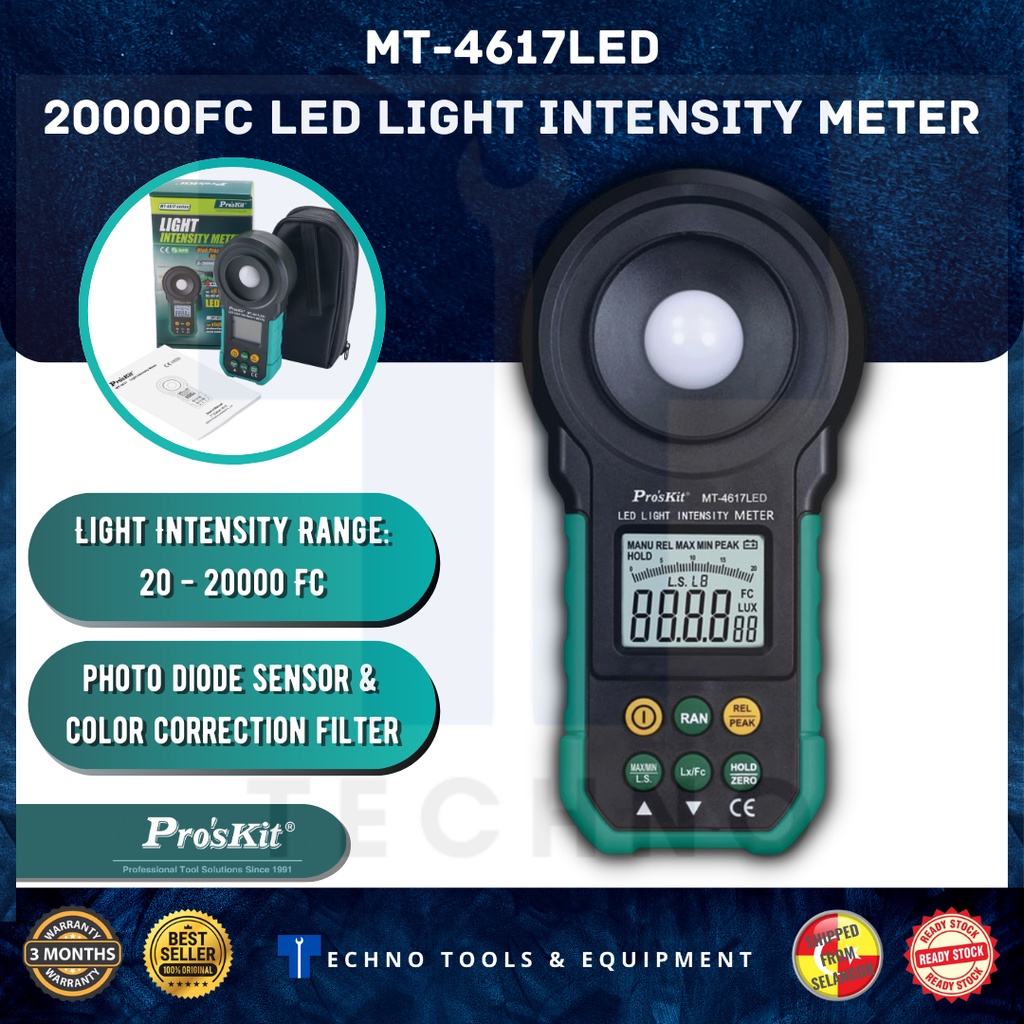 Pro'sKit's MT4617 LED Light Intensity Measure Meter, NEW & ORIGINAL