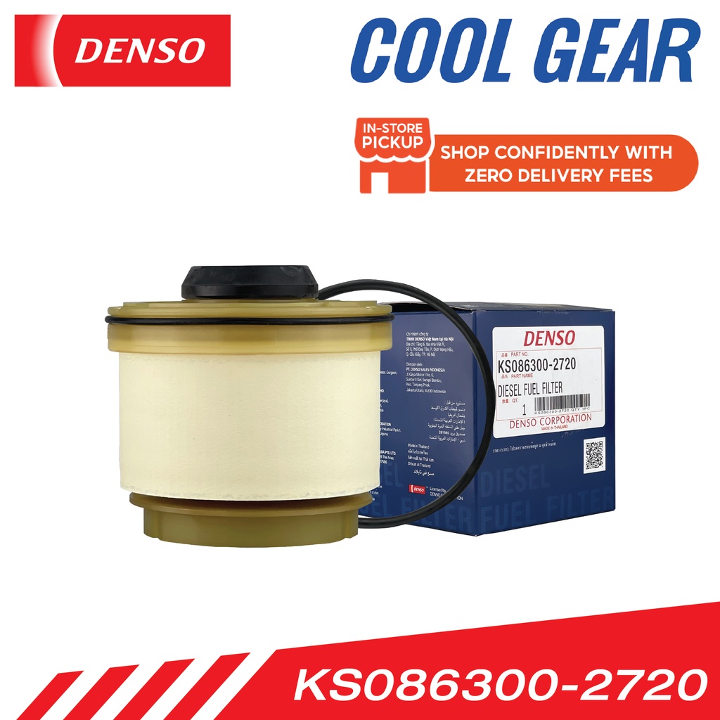 DENSO COOL GEAR Diesel Fuel Filter for Toyota Hilux / ISUZU D-Max /  MITSUBISHI Triton - 086300-2720