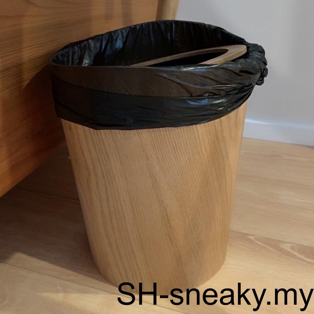 Wood Garbage Can Lidless Portable Home Hotel Bedroom Kitchen Toilet