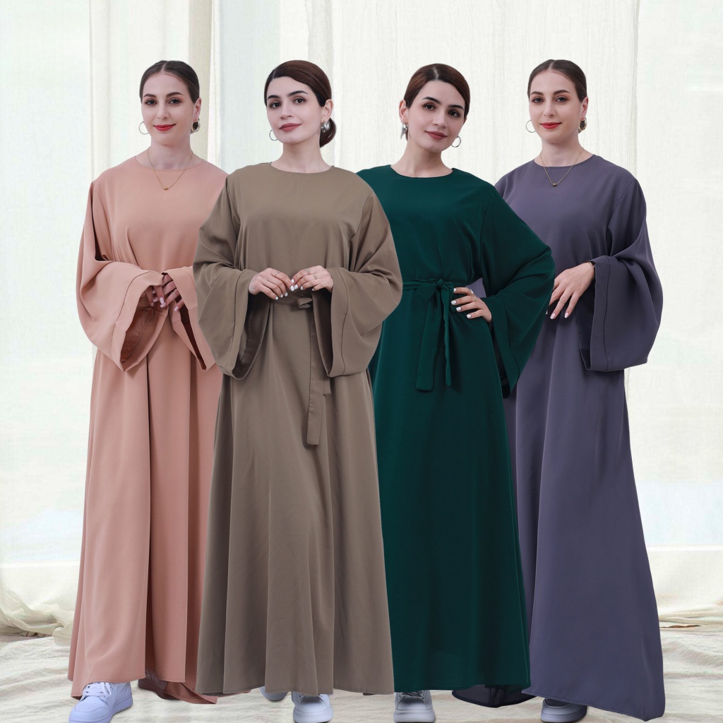 Ramadan Baju raya Cardigan abaya Plain color Malaysia robe Women Muslim ...