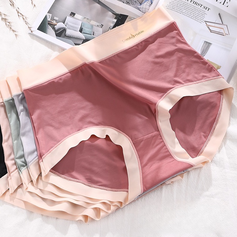 Seamless Ice Silk Thong High Waist Breathable Anti-Bacterial Pure