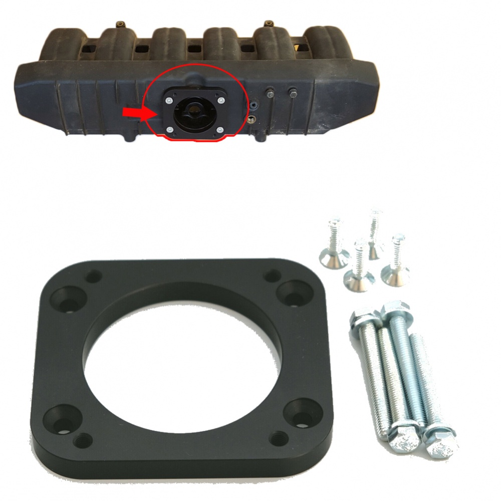 Adapter plate for matching BMW M54B30 throttle body with M50B25 intake