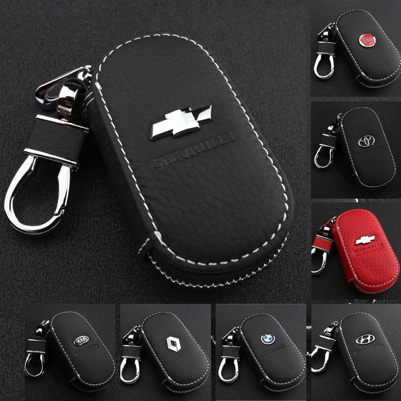 Universal Car Key Case for Litchi Grain Top Layer Cowhide Car Key Case Suitable for A Variety of