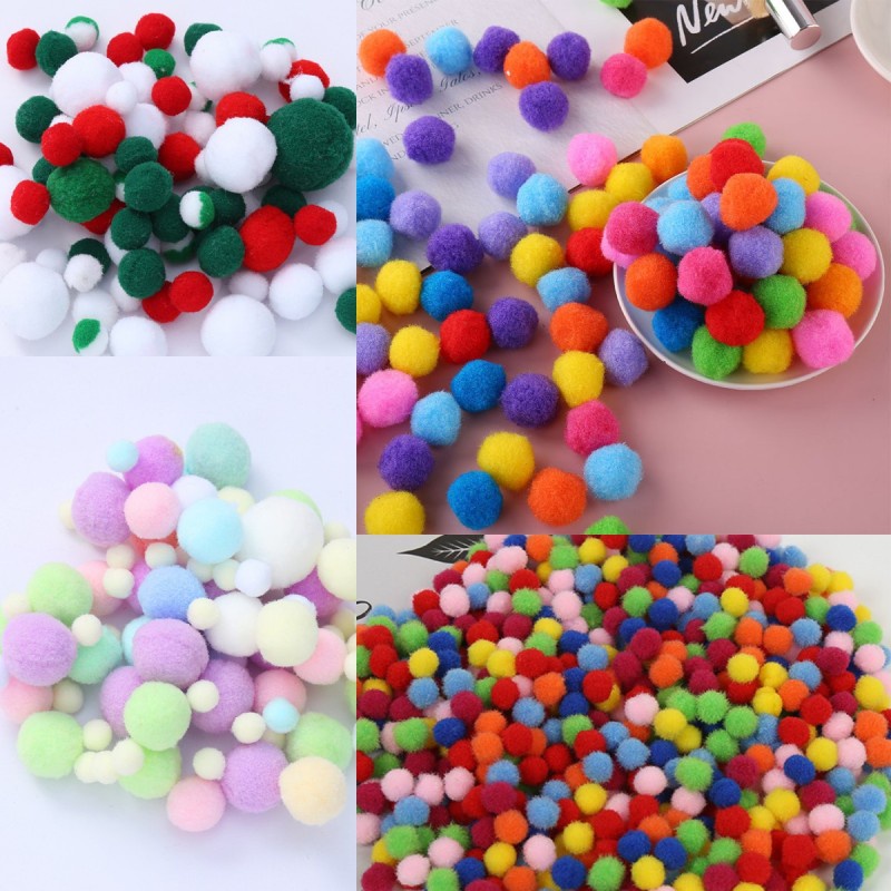 1cm 1.5cm 2.0cm 2.5cm 3.0cm 4.0cm 5.0cm Soft Mixed Round Shaped Pompom ...