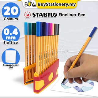 STABILO point 88 (0.4mm) Fineliner Pen (Assorted Colours) Pack of 20 8820/03