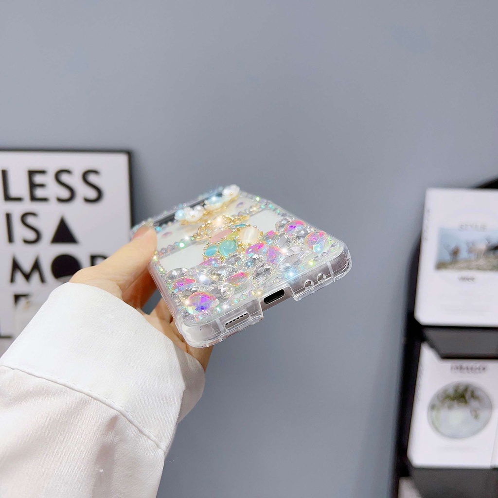 Luxury Flip Casing Samsung Z Flip4 Z Flip3 3D Elegant Transparent for ...