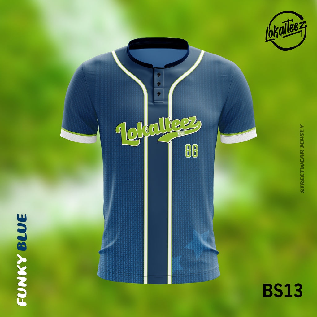 LOKALTEEZ BS13 Baseball Japanese Edition FUNKY BLUE 180GSM JERSEY BOLA