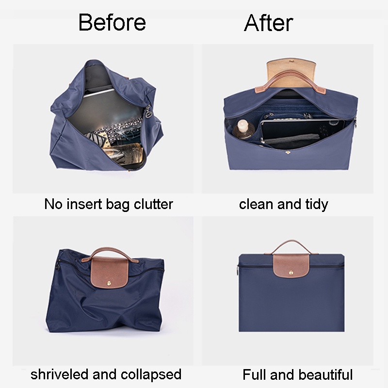 Iner Bags for Longchamp Le Pliage Club Briefcase Felt Purse Insert ...