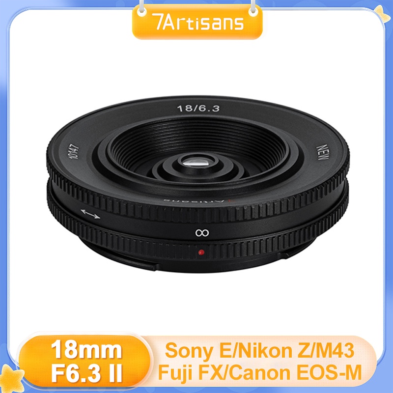 7artisans 18 Mm F6.3 Ⅱ Sony E Mount Objectif Ultra Fin Pancake,58g APS-C Point Manuelle Grande Ouverture Distance Focale Fixe Objectif Avec Sac De Rangement,A7III A9 NEX 3 7 A6100 A6300 A6500