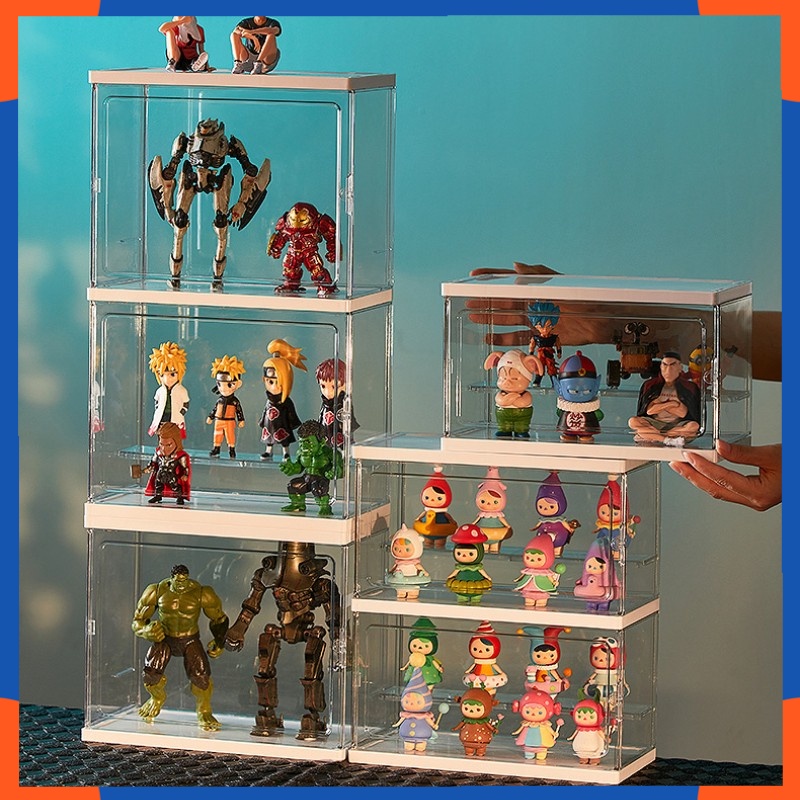 Model Display Box Transparent Dustproof Acrylic Cabinet Doll Toys ...