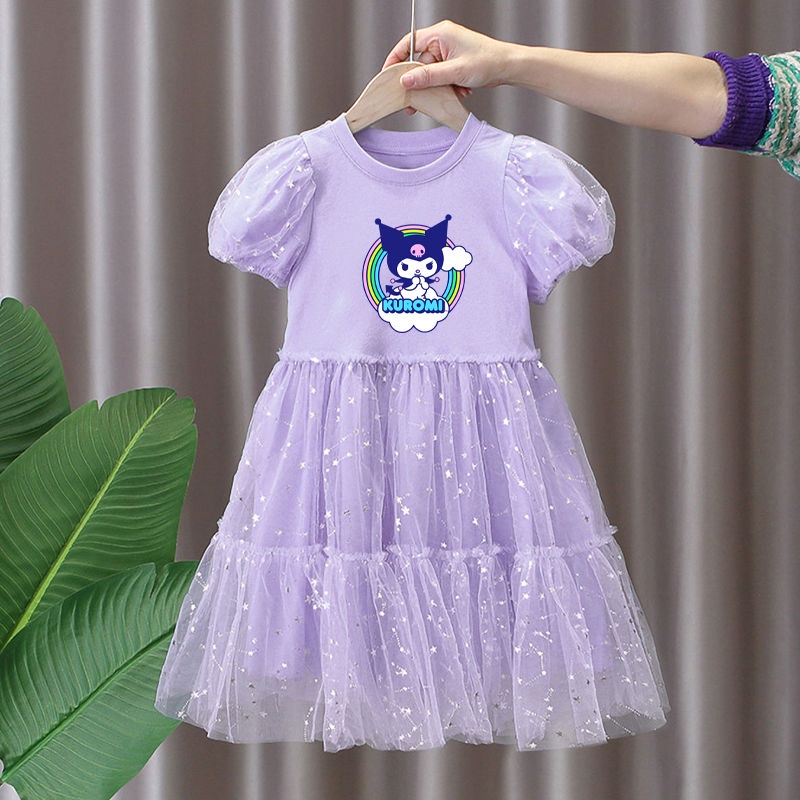 Kuromi Princess Dress 2023 Summer New Girls' Cartoon Dress Girls' Mesh ...