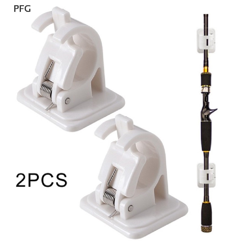 PFG 1pair Wall Mounted Fishing Rod Storage Clip Clamps Holder Rack