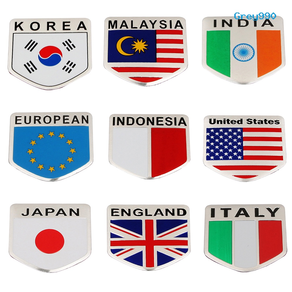 [GIYI] 3D National Flag Car Auto Body Bumper Window Badge Decor Decals