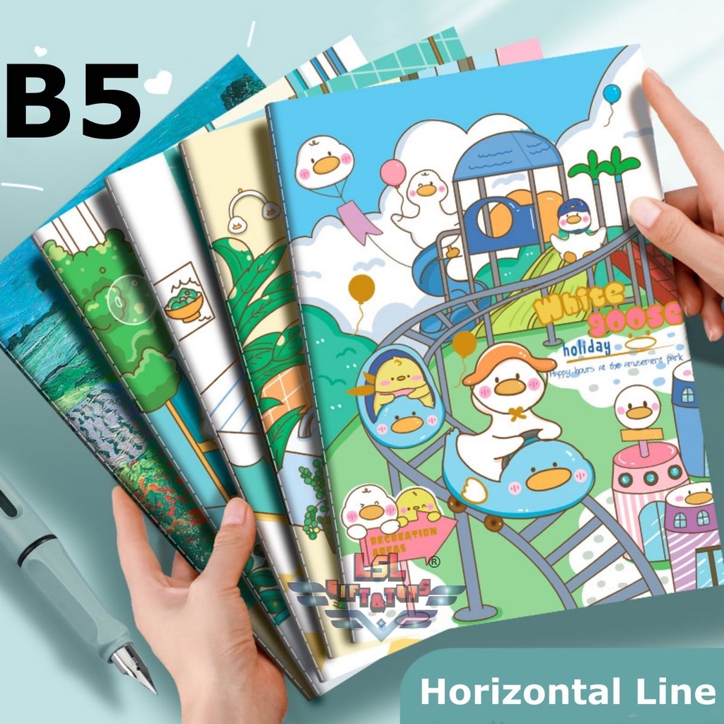 [R-636] LSL GIFTS B5 Size Notebook 60 Pages Horizontal Line Journal ...