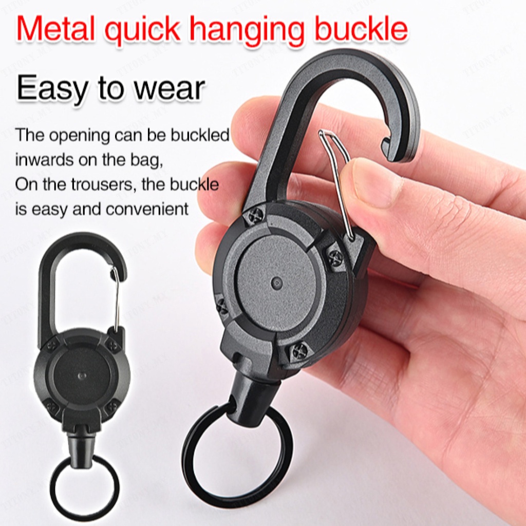 Stretchable Cable Key Holder with Anti-Loss Retractable Clasp | Shopee ...