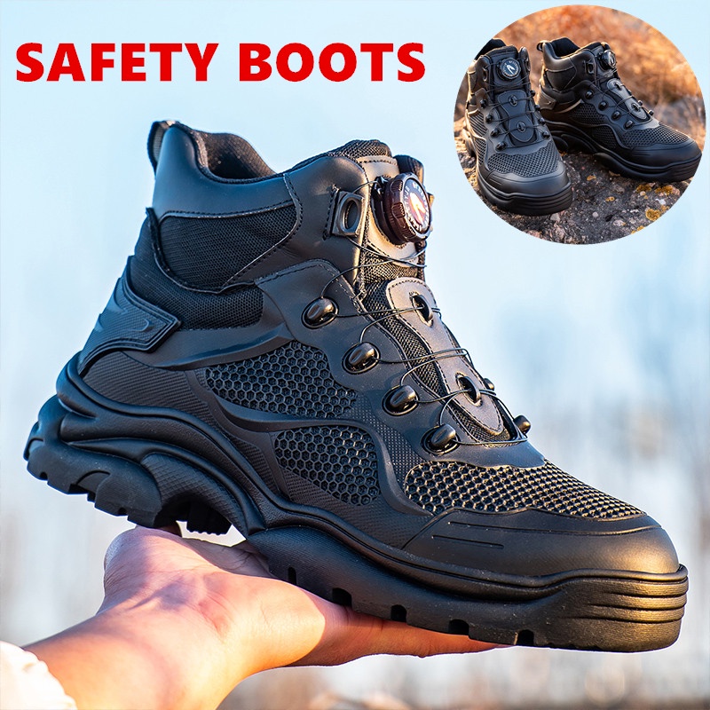 HighCut Safety Boots Rotating Buckle Shoes Combat Waterproof Military