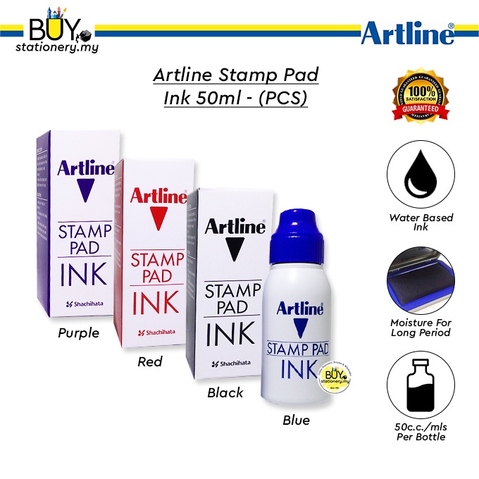 Artline Stamp Pad Ink 50 ml (PCS) Artline Refill Black Blue Red