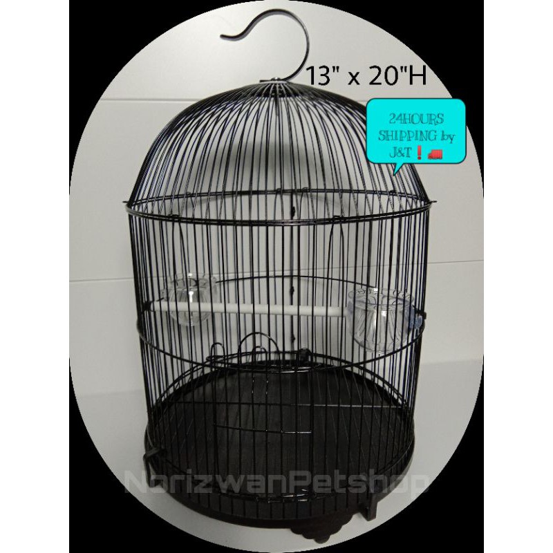 Sangkar Burung Murai Merbah Lekir Lovebird 13inci Black Dorm Birdcage