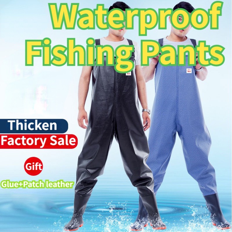 Ultralight Waterproof PVC Rubber Wading Pants Underwater Catch Fish  Non-slip High Tube Rain Boots Outdoor