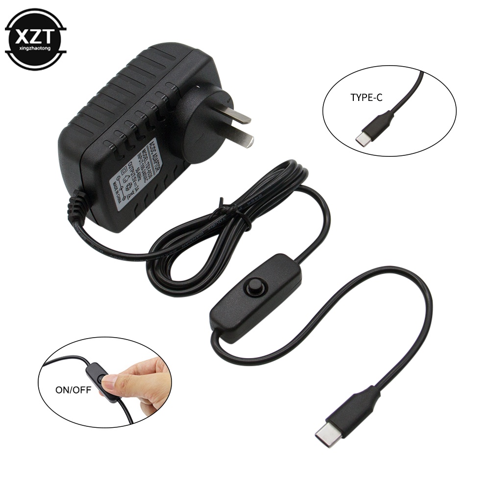 Raspberry Pi 4th generation power supply 5v/3a type-c power adapter ...