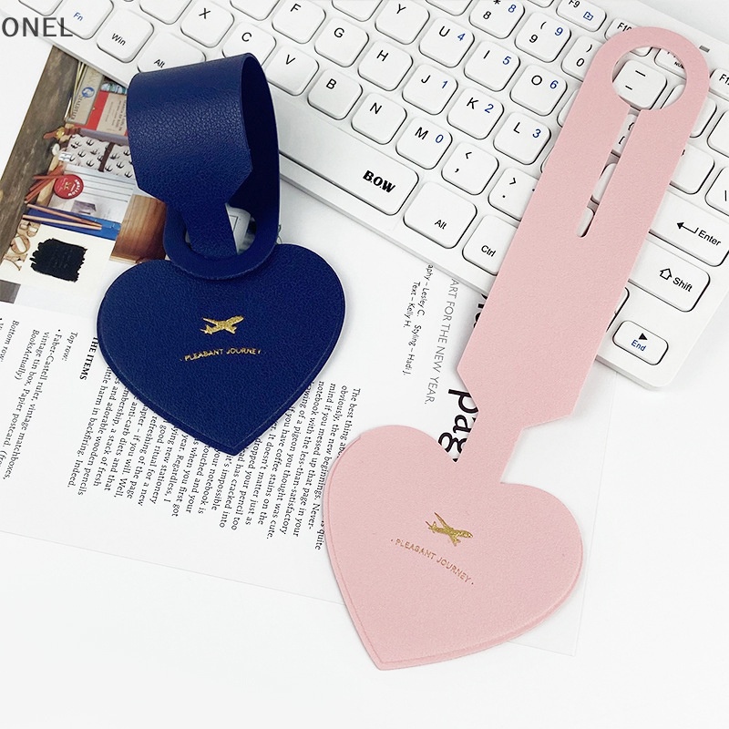 on High Quality PU Leather Heart Shaped Luggage Tags Suitcase ID Addres