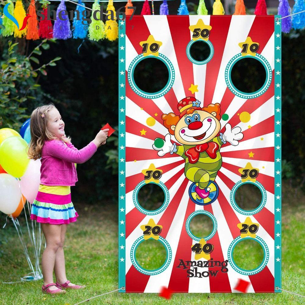 SHENGDA Childrens Bean Bag Toss Games, Clown Throwing Bags Carnival