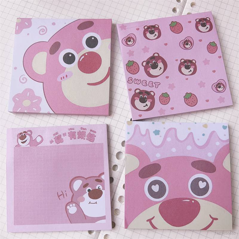 SQ2 Lotso strawberry bear sticky note cartoon cute pad Stickable note ...