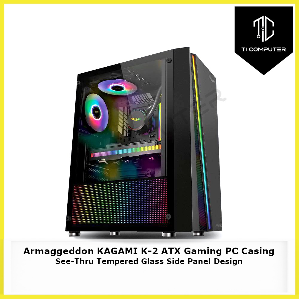 Armaggeddon KAGAMI K-2 ATX Gaming PC Casing See-Thru Tempered Glass ...