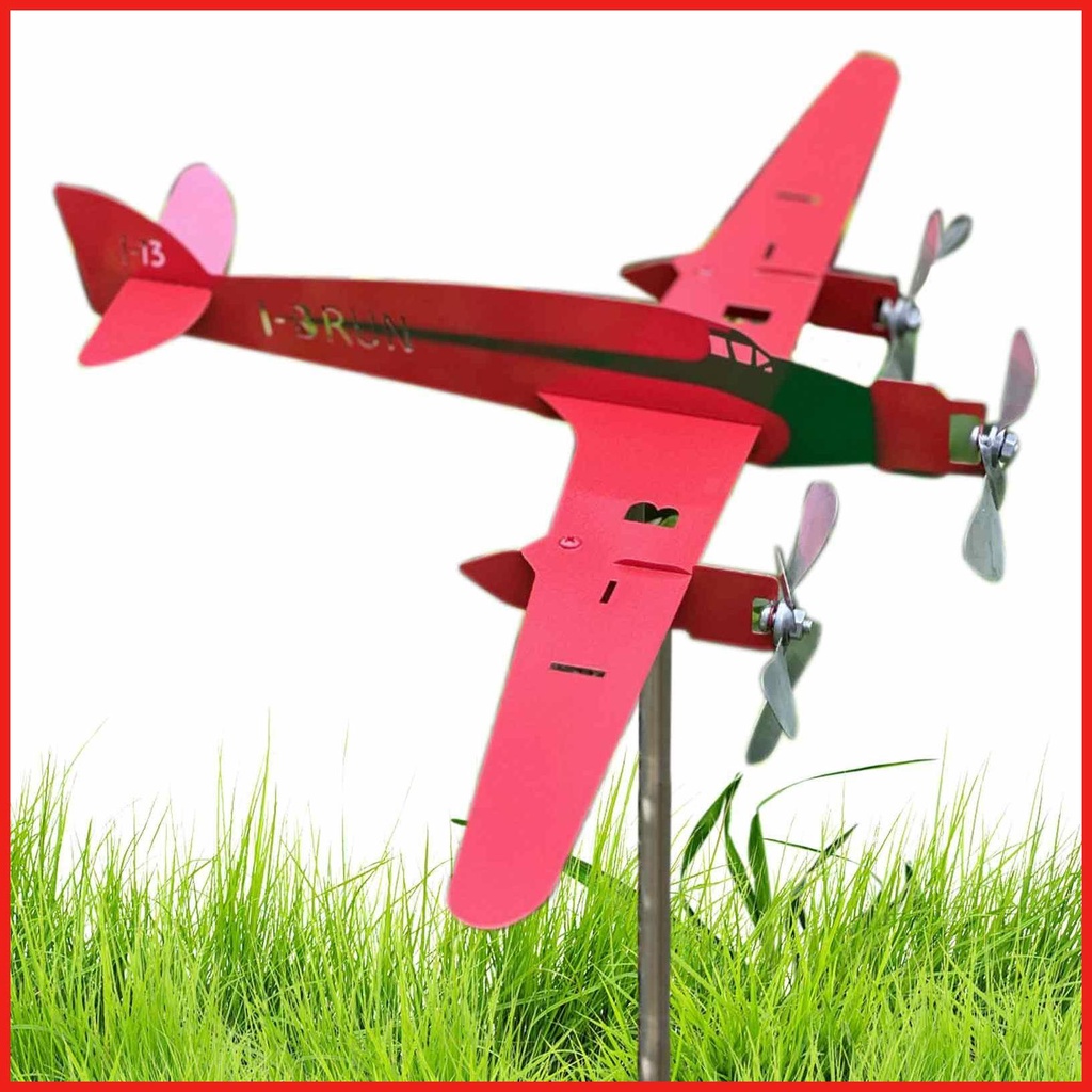 Airplane Wind Spinner Metal Aircraft Weathervane Decoration Cool Wind ...