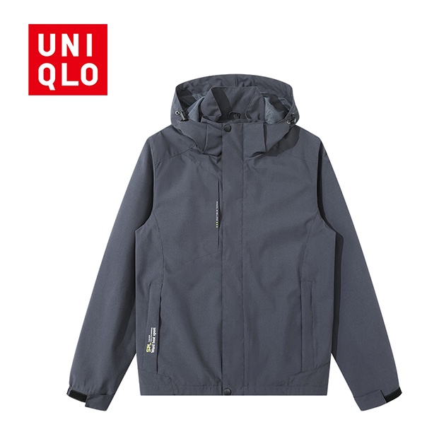 L 7XL UNIQLO Men s Outdoor Jacket High quality Waterproof Fat 130kg Hat Removable Loose Big Sports Windbreaker Waterproof Raincoat Shopee Malaysia