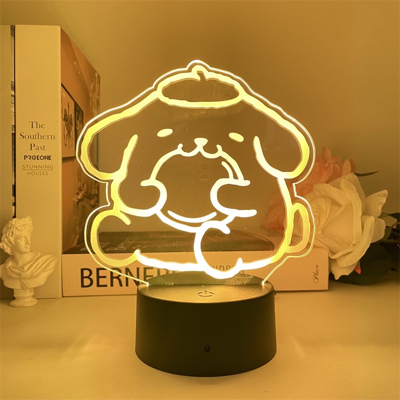 Sanrio Character Seven-color LED Lamp 3D Small Table Lamp Kuromi Melody ...