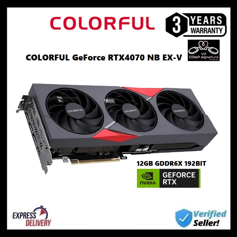 COLORFUL GeForce RTX4070 NB EX-V 12GB GDDR6X 192BIT GRAPHIC CARD ...