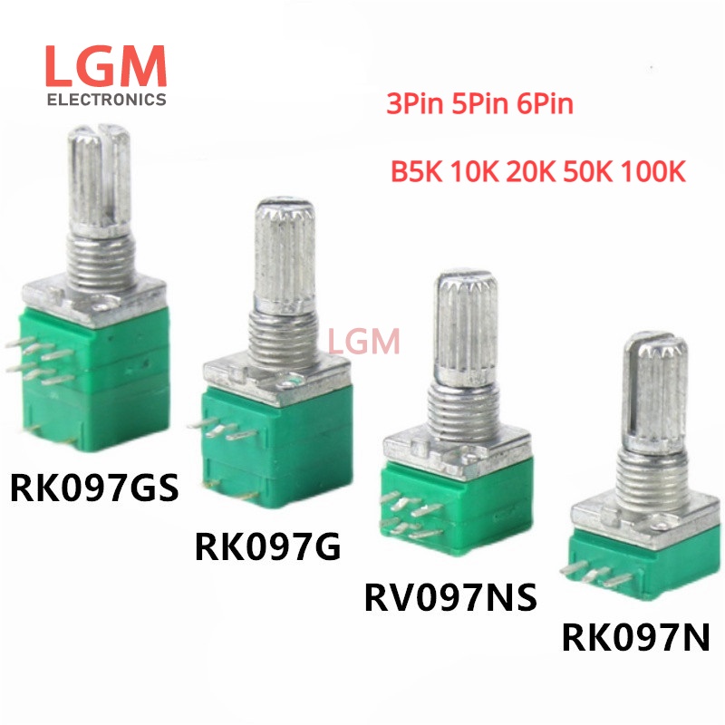 5Pcs B5K B10K B50K B100K RK097 RV097N Audio Amplifier Sealed Linear ...