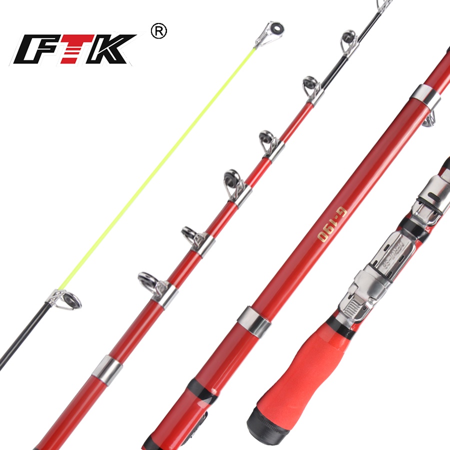 FTK 1.0M-1.9M Spinning Fishing Rods For Kids Beginner Fiber Glass  Telescopic Fishing Rod Lure Bass Rod