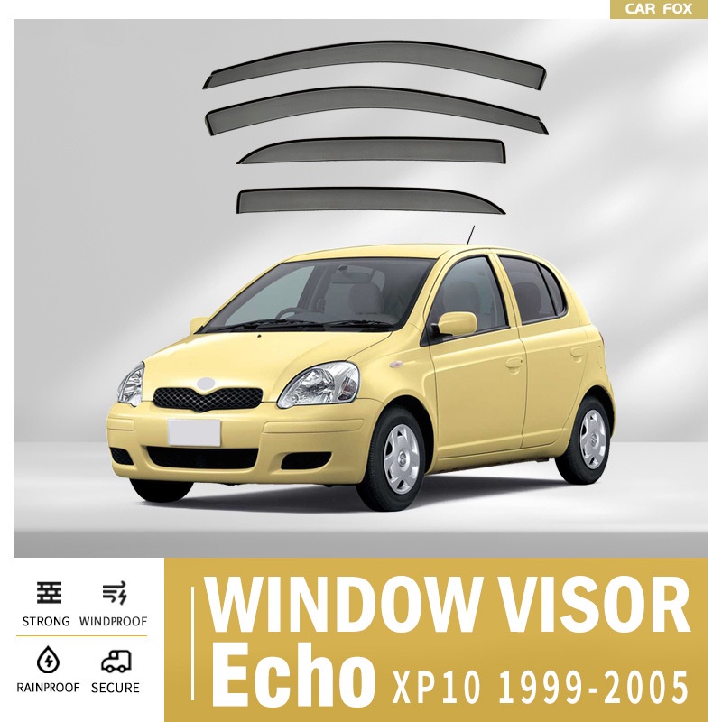 4PC Window Visor For Toyota Echo 1999-2005 Car Smoke Window Sun Rain ...