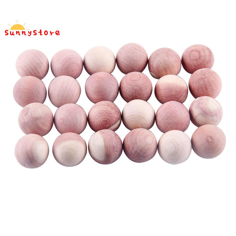 24Pcs Natural Cedar Balls Aromatic Red Cedar Wooden Moth Balls for