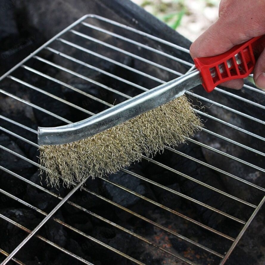 KnifeShaped Copper Steel Wire Brush Grill Cleaner BBQ Grill Steel Wire