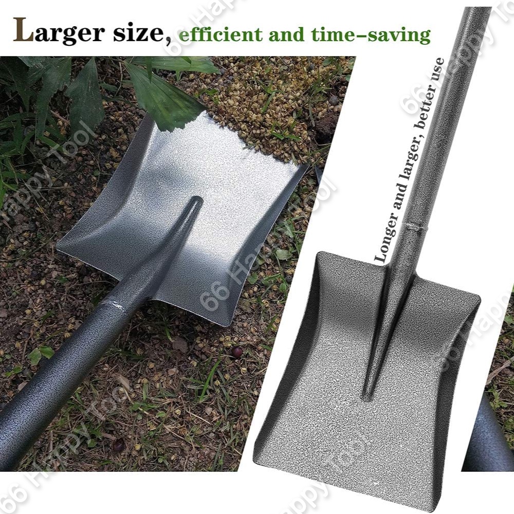 (Point / Flat) Metal Steel Gardening Shovel 40Inch Heavy Duty Skop ...