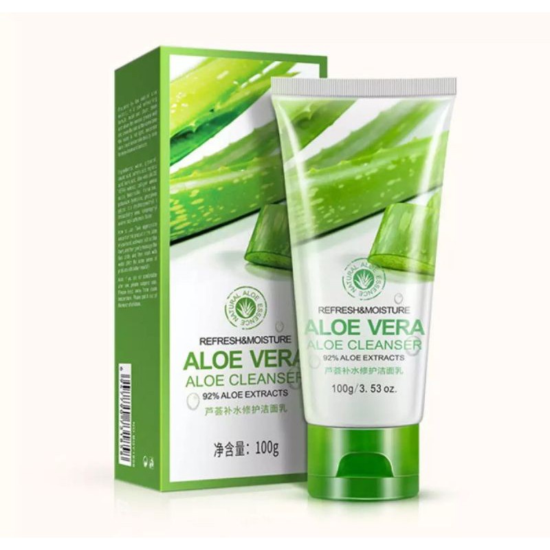 Bioaoua G Pembersih Muka Aloe Vera Berbuih Kaya Pelembap Menghidratkan Pemutihan Mengecilkan