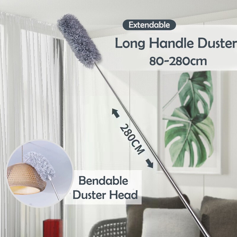 280cm Extendable Feather Duster Microfiber Bendable ScratchResistant Dust Cleaner Ceiling