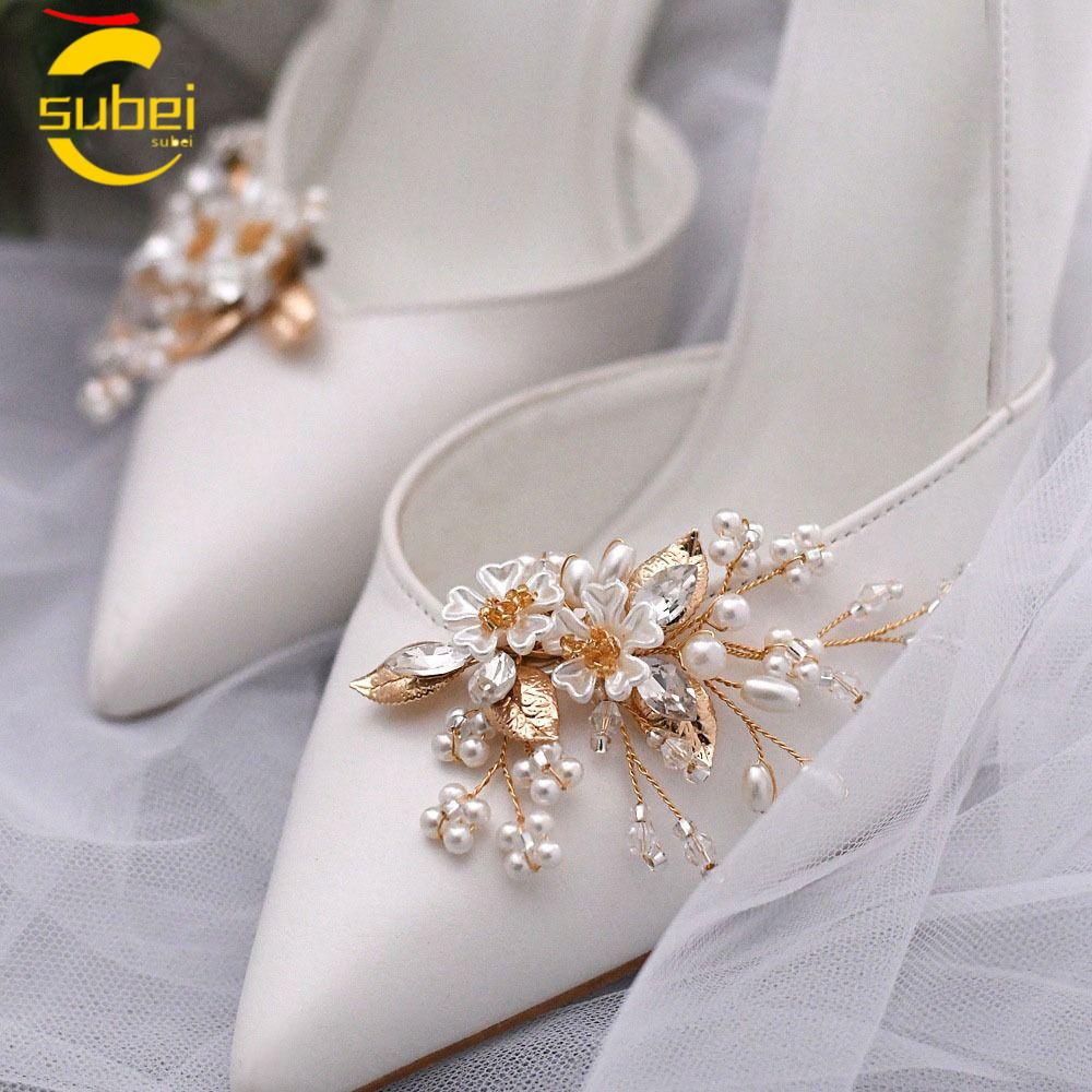 SUBEI1 2PCS(1 Pairs) Rhinestone Shoe Clip Removable Wedding Party Shoes ...