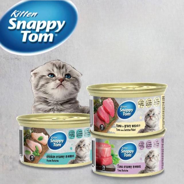 Snappy Tom Premium Kitten Series Cat Canned Wet Food 70G - (Tuna Creamy ...