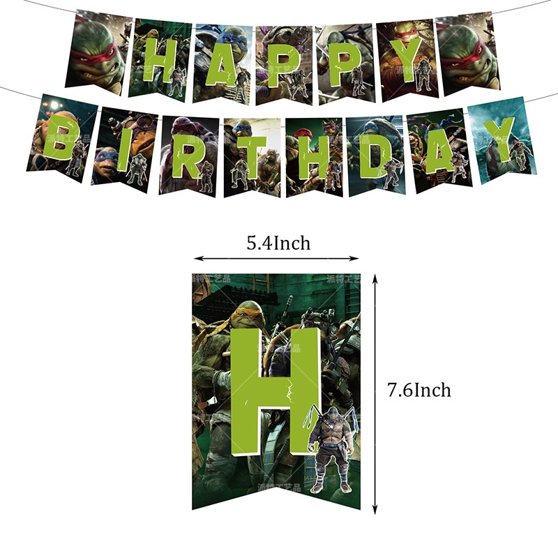 Jom Party Ninja Turtle Theme Birthday Decorations Cake Topper Hari Jadi ...